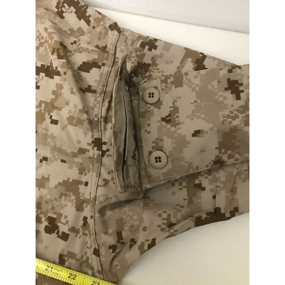 American Apparel USMC Navy Marines Mens M Brown Camo Button Down Jacket *13 - Picture 3 of 8